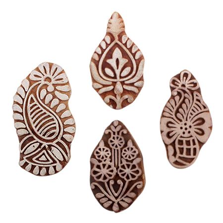 Set of 4 Piece New Mix Wooden Printing Blocks